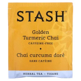Stash Tea, Herbal Tea, золотой чай с куркумой, без кофеина, 18 чайных пакетиков, 36 г (1,2 унции)