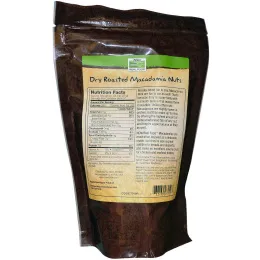 Now Foods, Орехи макадамии, жареные всухую, с солью, 9 унций (255 г)