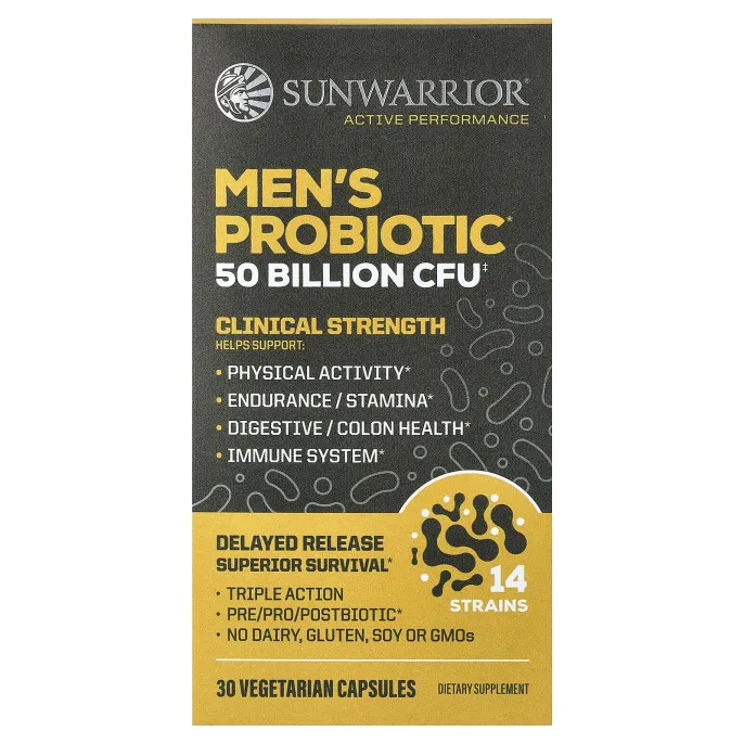 Sunwarrior, пробиотик для мужчин, 30 вегетарианских капсул