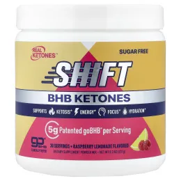 Real Ketones, Shift, порошковая смесь кетонов BHB, со вкусом малинового лимонада, 237 г (8,3 унции)