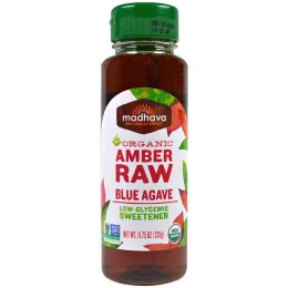 Madhava Natural Sweeteners, Органический янтарный сироп из сырой голубой агавы, 11,75 унций (333 г)