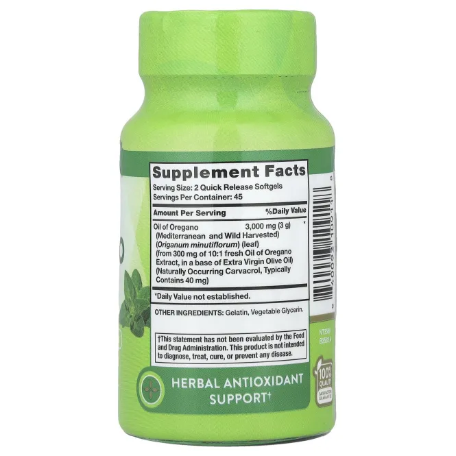 Nature's Truth, Масло орегано, 90 капсул быстрого действия