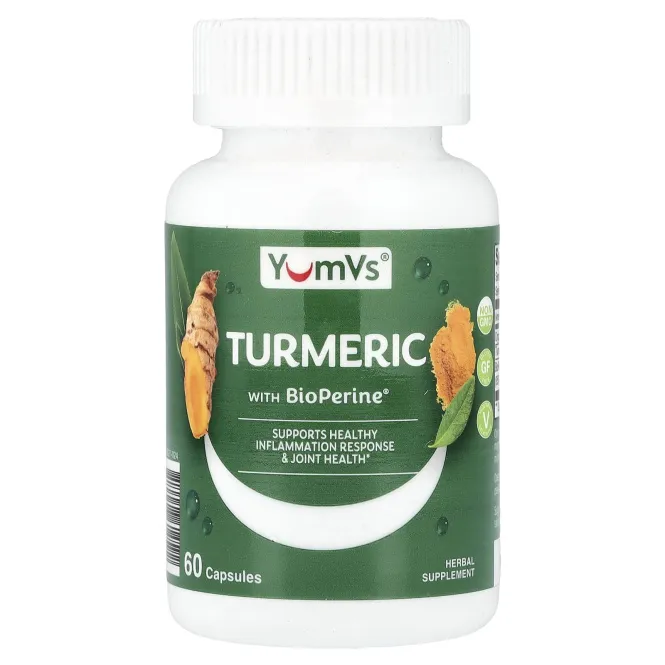 YumVs, куркума с BioPerine®, 60 капсул