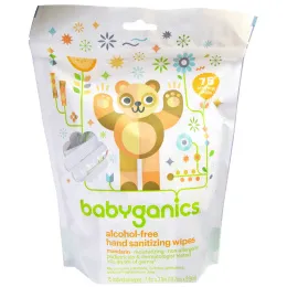 BabyGanics, Дезинфицирующие салфетки для рук, Germinator, без спирта, легкий цитрусовый аромат, 75 салфеток