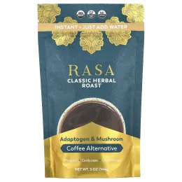 Rasa, Кофе с адаптогеном и грибами, растворимый, классическая травяная обжарка, 144 г (5 унций)