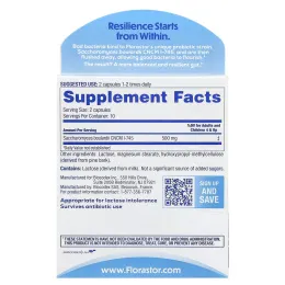 Florastor, Dual Action Probiotic Supplement, 20 Vegetarian Capsules (250 mg per Capsule)