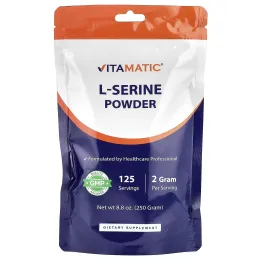 Vitamatic, L-серин в порошке, 250 г (8,8 унции)