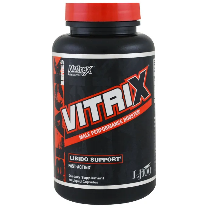 Nutrex Research, Черная серия, Витрикс, поддержка либидо, 80 жидких капсул