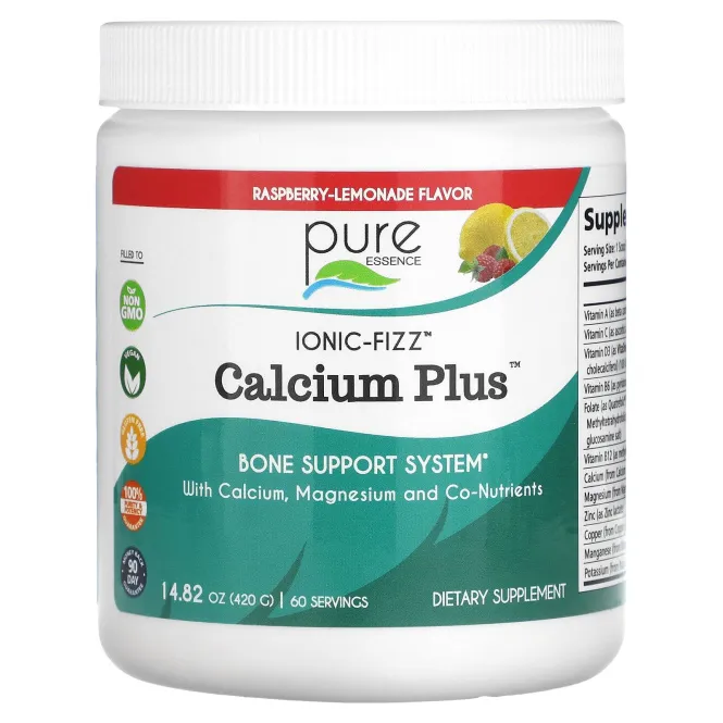 Pure Essence, Ionic-Fizz Calcium Plus Малиновый лимонад 420 грамм