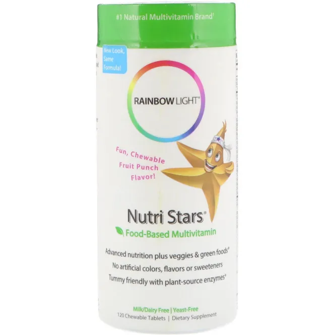 Rainbow Light, Nutri Stars, жевательные мультивитамины, фруктовый вкус, 120 жевательных таблеток