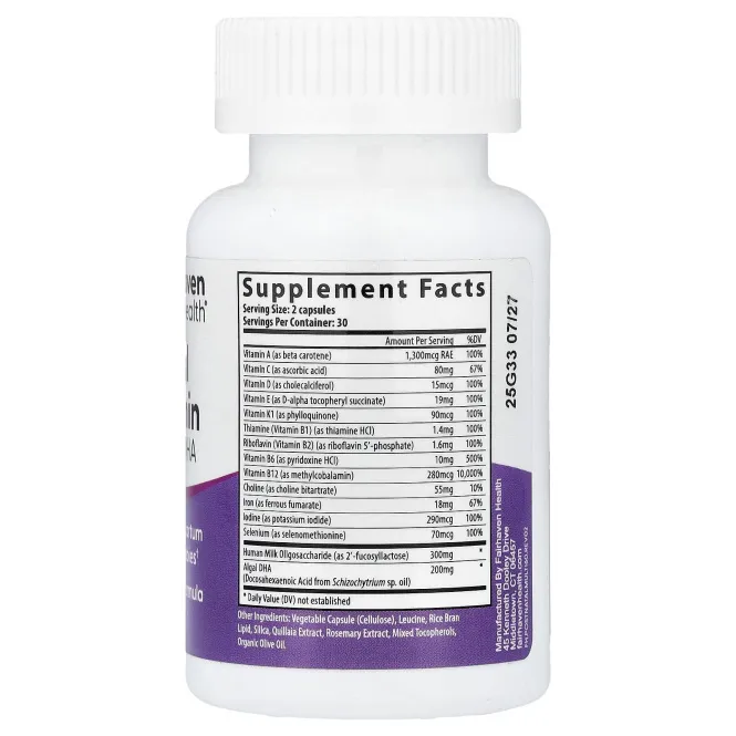 Fairhaven Health, мультивитамины для послеродового периода с ДГК, 60 капсул