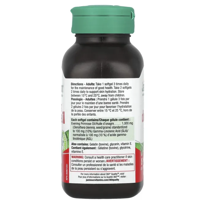 Jamieson Vitamins, Масло примулы вечерней, 1000 мг, 85 капсул