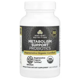 Ancient Nutrition, Пробиотики для поддержки метаболизма, пробиотик 57 mg, 60 капсул
