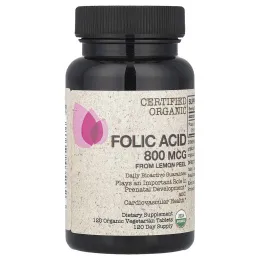 FutureBiotics, Фолиевая кислота из лимонной цедры, 800 мкг, 120 органических растительных пастилок