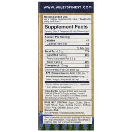 Wiley's Finest, Рыбий жир из морской аляскинской рыбы, кошерный рыбий жир, натуральный аромат лимона, 125 мл (4.23 fl oz)