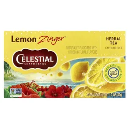 Celestial Seasonings, травяной чай, Lemon Zinger, без кофеина, 20 чайных пакетиков, 47 г (1,7 унции)