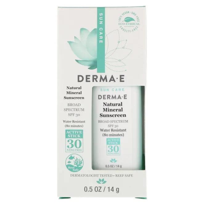 Derma E, Натуральный минеральный солнцезащитный крем, фактор защиты от солнца 30, водостойкий