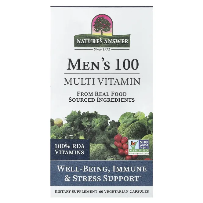 Nature's Answer, Men's 100, мультивитамины, 60 вегетарианских капсул