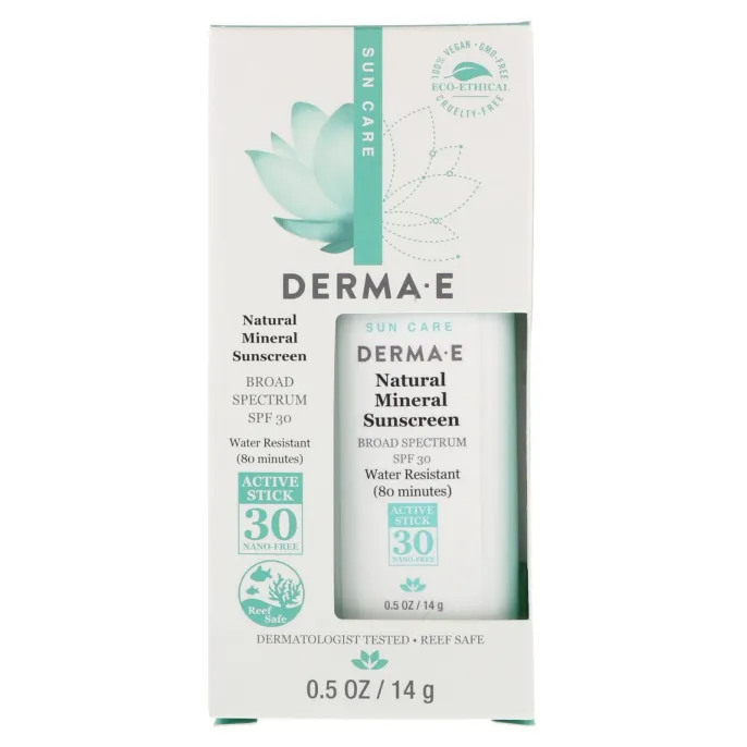 Derma E, Натуральный минеральный солнцезащитный крем, фактор защиты от солнца 30, водостойкий
