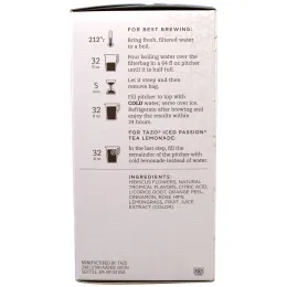 Tazo Teas, Tazo, Iced Passion, замороженный травяной чай, 6 пакетиков, 2.85 унции(81 г)