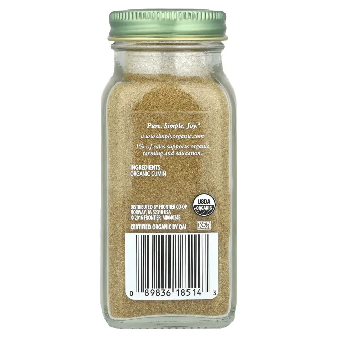 Simply Organic, Тмин, 65 г (2,31 унции)