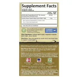 NaturaNectar, Bee Propolis Trio, 60 вегетарианских капсул