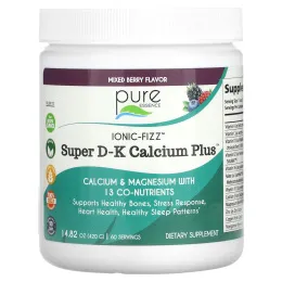 Pure Essence, Ionic-Fizz Super D-K Calcium Plus Ягодный микс 420 грамм