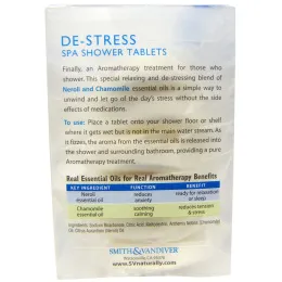 Smith & Vandiver, Антистресс, таблетки для душа, нероли и ромашка, 6 ароматерапических таблеток, 8 унций (23 г) каждая