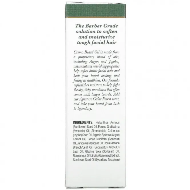 Cremo, Масло для бороды, кедр, 30 мл (1 жидк. Унция)