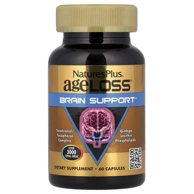 NaturesPlus, AgeLoss®, добавка для поддержки мозга, 60 капсул