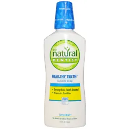 The Natural Dentist, Healthy Teeth, ополаскиватель для рта с фтором, свежая мята, 16,9 жидких унций (500 мл)