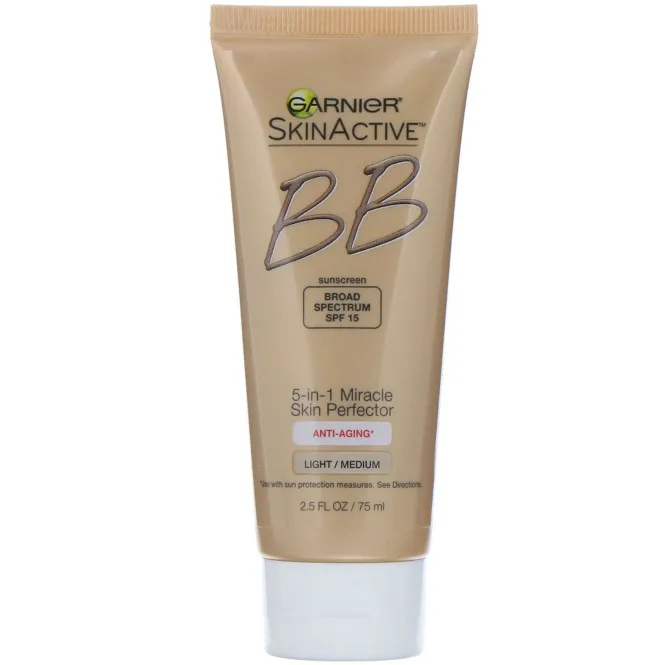 Garnier, SkinActive, корректирующий BB-крем 5 в 1 «Волшебная кожа», антивозрастной, светлый/средний, 75 мл