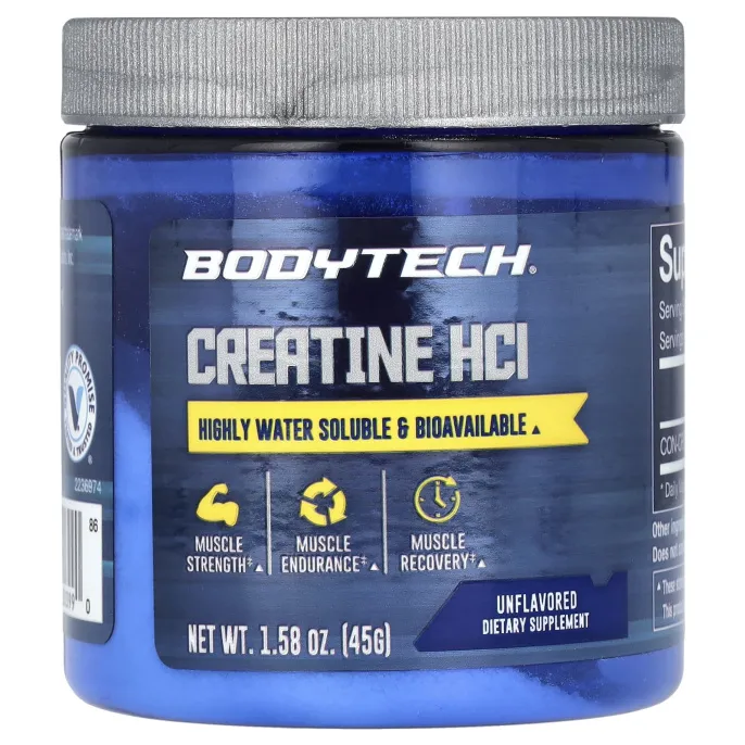 BodyTech, креатин гидрохлорид, без добавок, 45 г (1,58 унции)