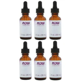 Now Foods, Empty 1 fl oz Amber Glass Bottles + Dropper, 6 Packs