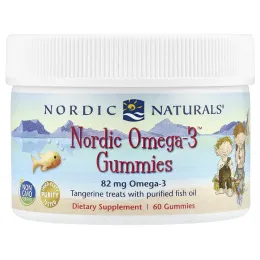 Nordic Naturals, Жевательные конфеты Nordic Omega-3 Gummies, со вкусом мандарина, 60 конфет
