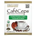 California Gold Nutrition, CafeCeps, сертифицированный органический растворимый кофе с кордицепсом и грибами рейши, 30 пакетиков, 2,2 г (0,08 унции)