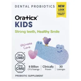 Oraticx, Kids, детские пробиотики для зубов, со вкусом йогурта, 30 пастилок