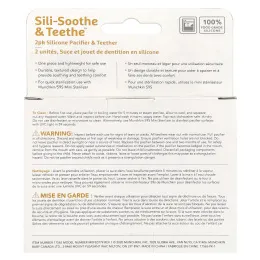 Munchkin, Sili-Soothe & Teethe ™, силиконовая соска и прорезыватель, от 3 месяцев, голубой и светло-зеленый, 2 шт.