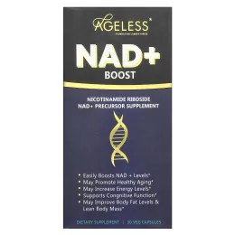 Ageless Foundation Laboratories, NAD + Boost, 30 растительных капсул