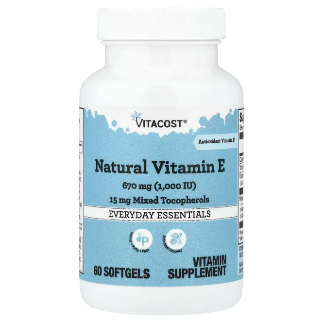 Vitacost, Natural Vitamin E, 60 Softgels
