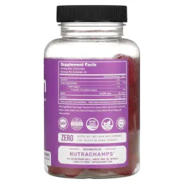 NutraChamps, жевательные таблетки с биотином, со вкусом натуральной клубники, 10 000 мкг, 60 веганских жевательных таблеток (5000 мкг в одной жевательной таблетке)