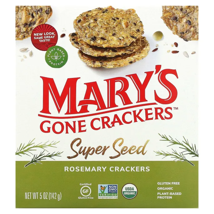 Mary's Gone Crackers, Крекеры Super Seed, розмарин, 141 г
