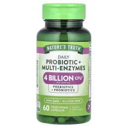 Nature's Truth, Ежедневный пробиотик и мультиферменты, 60 вегетарианских капсул