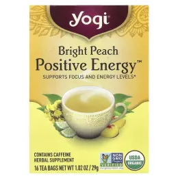 Yogi Tea, Positive Energy™, Bright Peach , 16 Tea Bags, 1.02 oz (29 g)