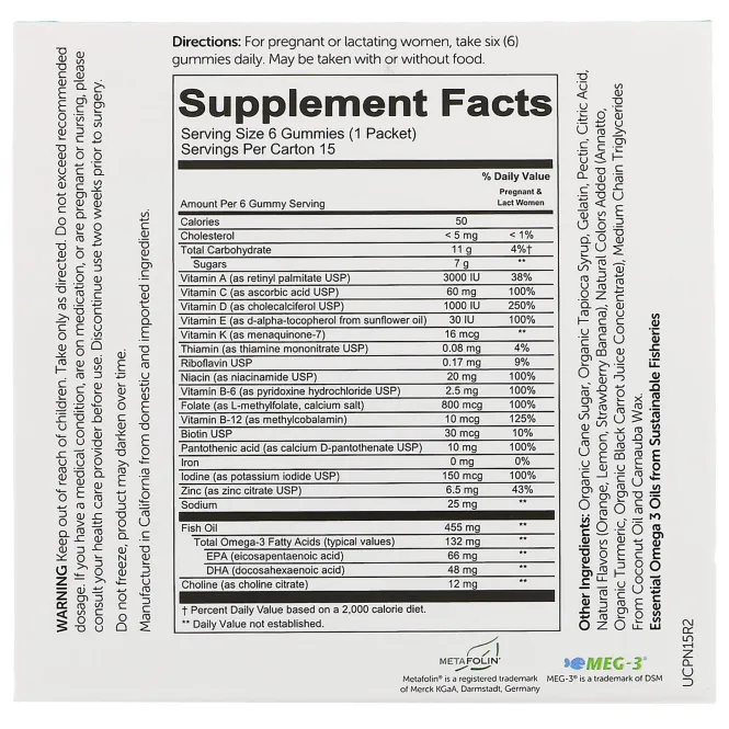 SmartyPants, Полноценные мультивитамины для беременных, 15 пакетов