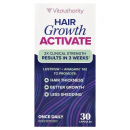 Vitauthority, активатор роста волос, 30 капсул