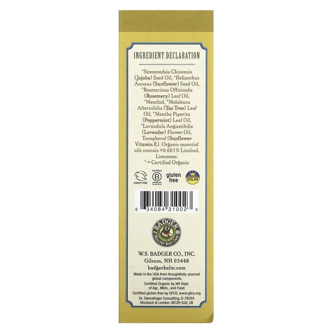 Badger Company, Масло для волос с жожоба, розмарином и чайным деревом, 2 жидких унции (59,1 мл)