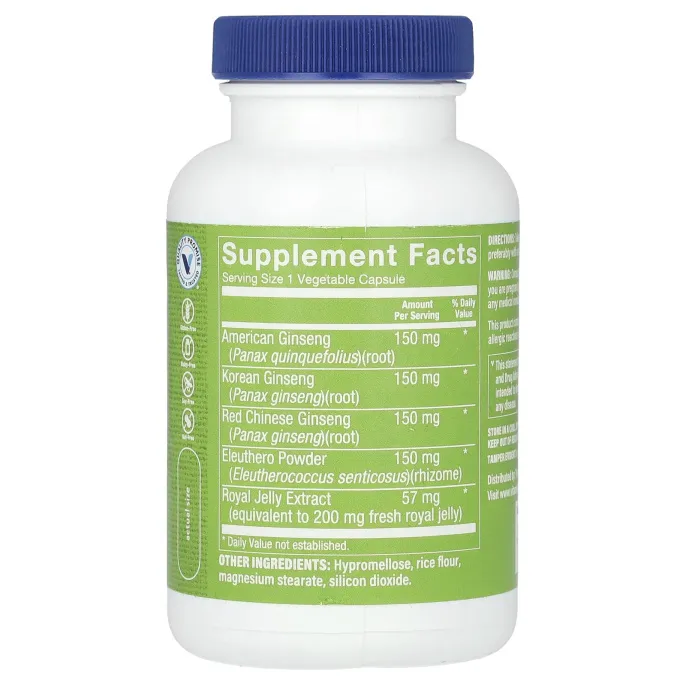 The Vitamin Shoppe, комплекс с женьшенем, 120 растительных капсул