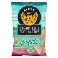 Siete, Чипсы из тортильи без злаков, морская соль, 142 г (5 унций)