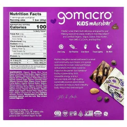 GoMacro, Kids MacroBar®, печенье с шоколадной крошкой, 7 батончиков по 25 г (0,9 унции)